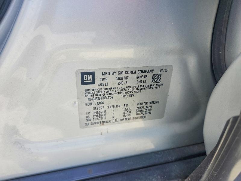 Продажа на аукционе авто 2015 Buick Encore, vin: KL4CJASB4FB242456, номер лота: 52663746
