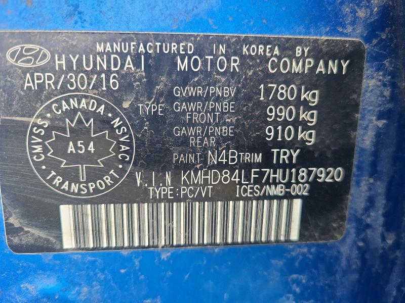 Продаж на аукціоні авто 2017 Hyundai Elantra, vin: KMHD84LF7HU187920, номер лоту: 52162546