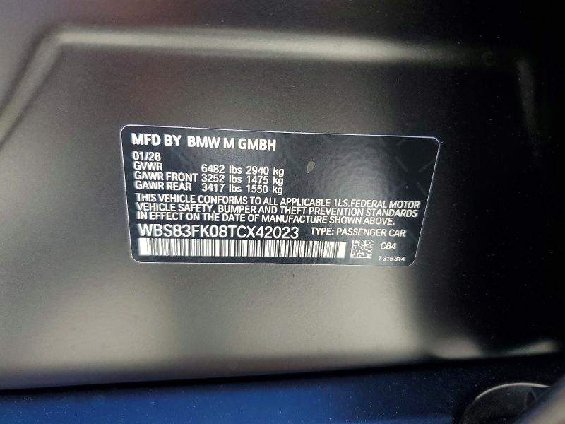 Продаж на аукціоні авто 2026 Bmw M5, vin: WBS83FK08TCX42023, номер лоту: 53895066