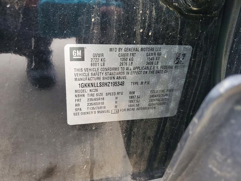 Aukcja sprzedaży 2017 Gmc Acadia, vin: 1GKKNLLS8HZ195348, numer aukcji: 52905876