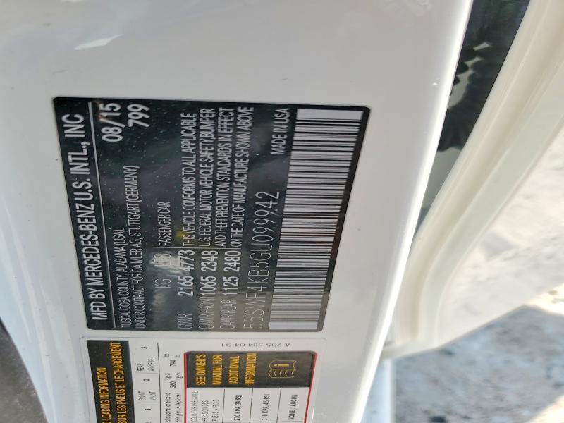 53195346 :رقم المزاد ، 55SWF4KB5GU099942 vin ، 2016 Mercedes-benz C مزاد بيع