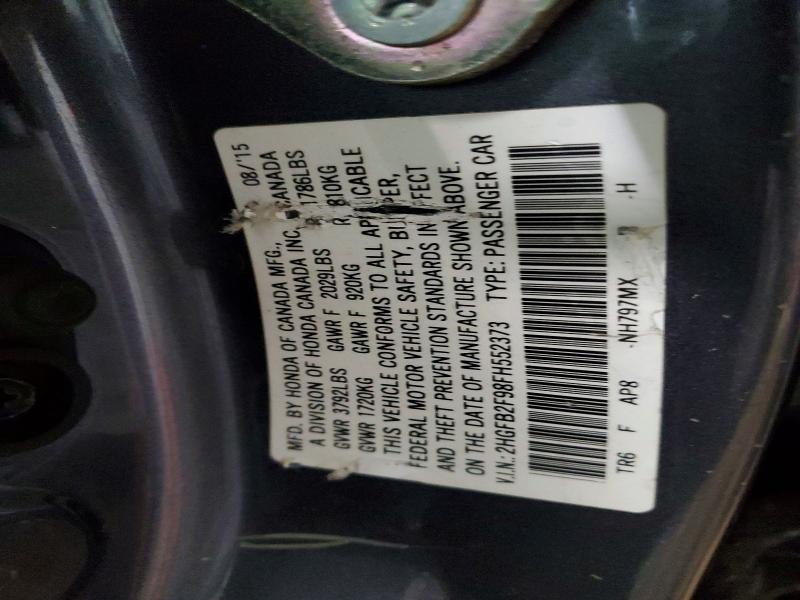 52681326 :رقم المزاد ، 2HGFB2F98FH552373 vin ، 2015 Honda Civic مزاد بيع