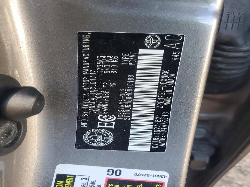Продаж на аукціоні авто 2017 Toyota Corolla, vin: 2T1BURHE8HC840188, номер лоту: 52152526
