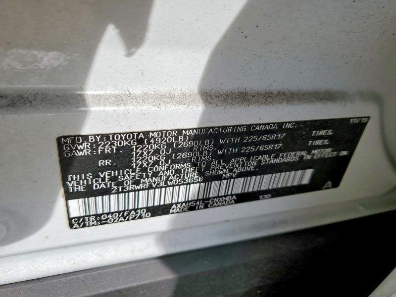 2020 Toyota Rav4 Hybrid მანქანა იყიდება აუქციონზე, vin: 2T3RWRFV3LW053658, აუქციონის ნომერი: 55140716