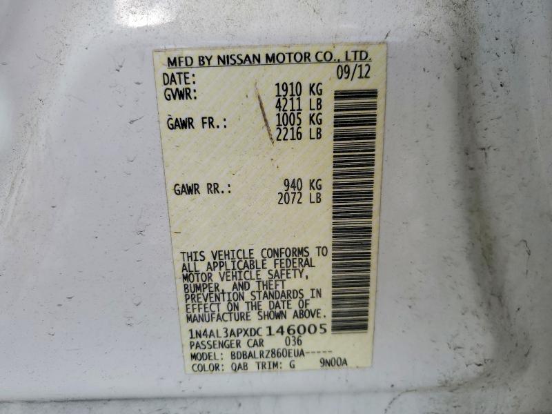 Продаж на аукціоні авто 2013 Nissan Altima, vin: 1N4AL3APXDC146005, номер лоту: 53721816