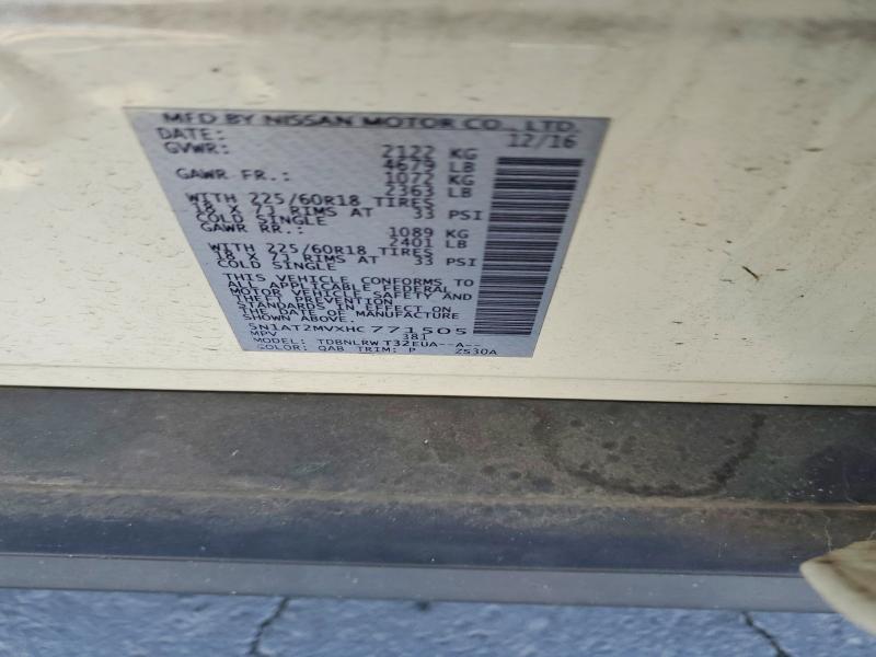Aukcja sprzedaży 2017 Nissan Rogue, vin: 5N1AT2MVXHC771505, numer aukcji: 53705556