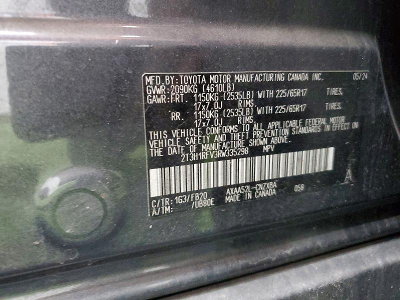 54296616 :رقم المزاد ، 2T3H1RFV3RW335298 vin ، 2024 Toyota Rav4 مزاد بيع