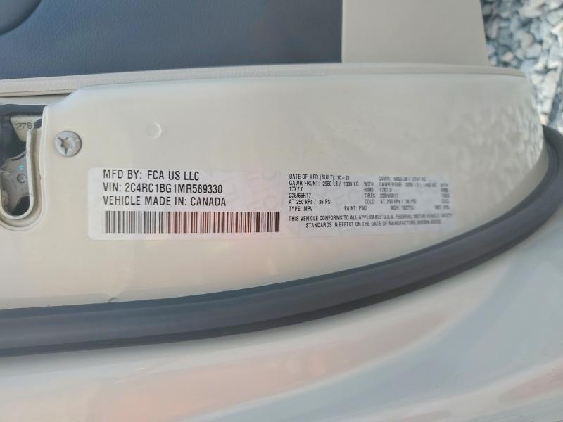 Продаж на аукціоні авто 2021 Chrysler Pacifica, vin: 2C4RC1BG1MR589330, номер лоту: 53236426