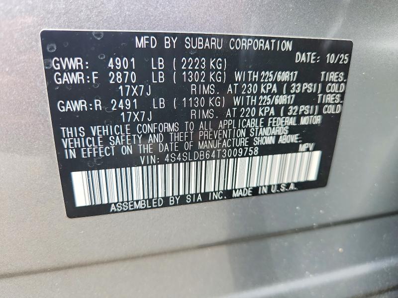 Aukcja sprzedaży 2026 Subaru Forester, vin: 4S4SLDB64T3009758, numer aukcji: 52019326