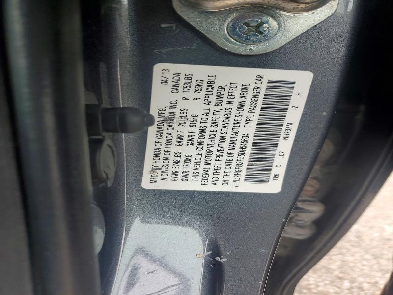 54630326 :رقم المزاد ، 2HGFB2F55DH545634 vin ، 2013 Honda Civic مزاد بيع