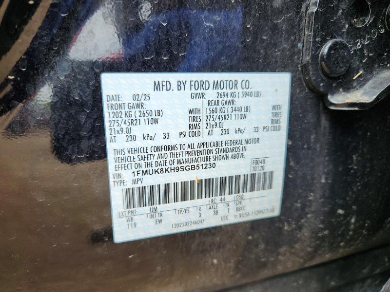 Aukcja sprzedaży 2025 Ford Explorer, vin: 1FMUK8KH9SGB51230, numer aukcji: 52889066