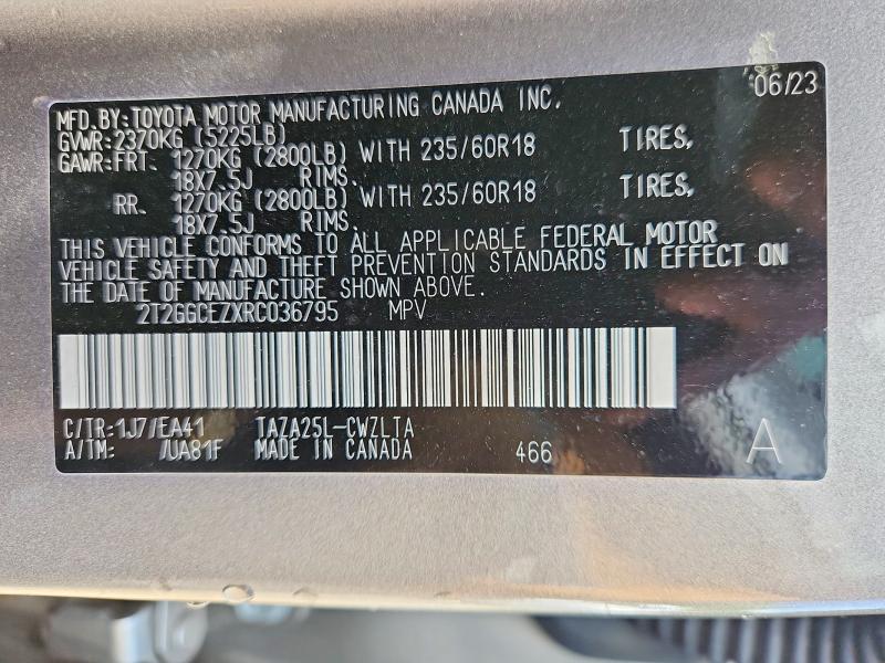 Aukcja sprzedaży 2024 Lexus Nx, vin: 2T2GGCEZXRC036795, numer aukcji: 54683116