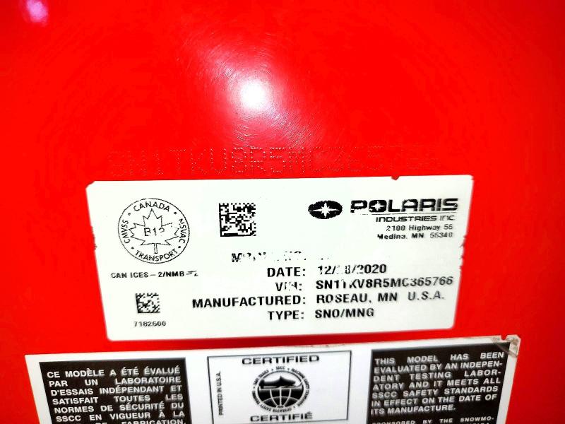 53376226 :رقم المزاد ، SN1TKV8R5MC365766 vin ، 2021 Polaris Matryx 650 مزاد بيع