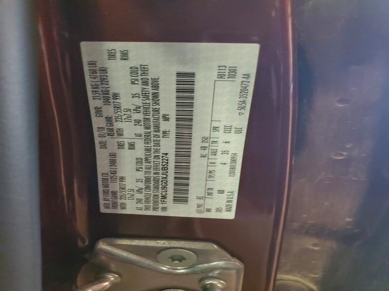 Aukcja sprzedaży 2018 Ford Escape, vin: 1FMCU9GDXJUB52274, numer aukcji: 54995726