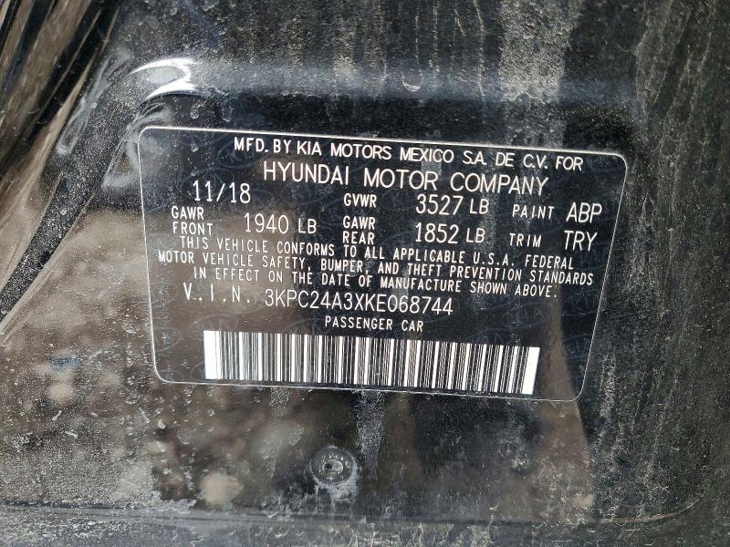Продаж на аукціоні авто 2019 Hyundai Accent, vin: 3KPC24A3XKE068744, номер лоту: 52354146