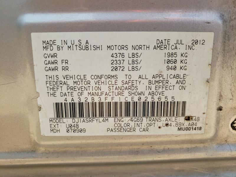 Продаж на аукціоні авто 2012 Mitsubishi Galant, vin: 4A32B3FF1CE025655, номер лоту: 52625096