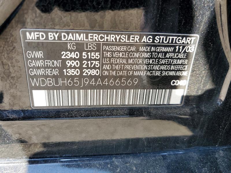 Продаж на аукціоні авто 2004 Mercedes-benz E, vin: WDBUH65J94A466569, номер лоту: 53099066