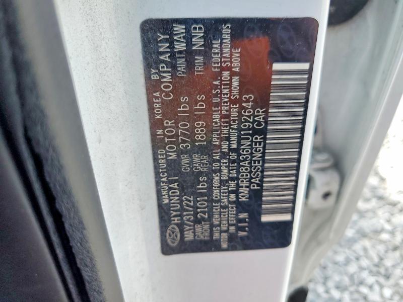 Продажа на аукционе авто 2022 Hyundai Venue, vin: KMHRB8A36NU192643, номер лота: 53757986