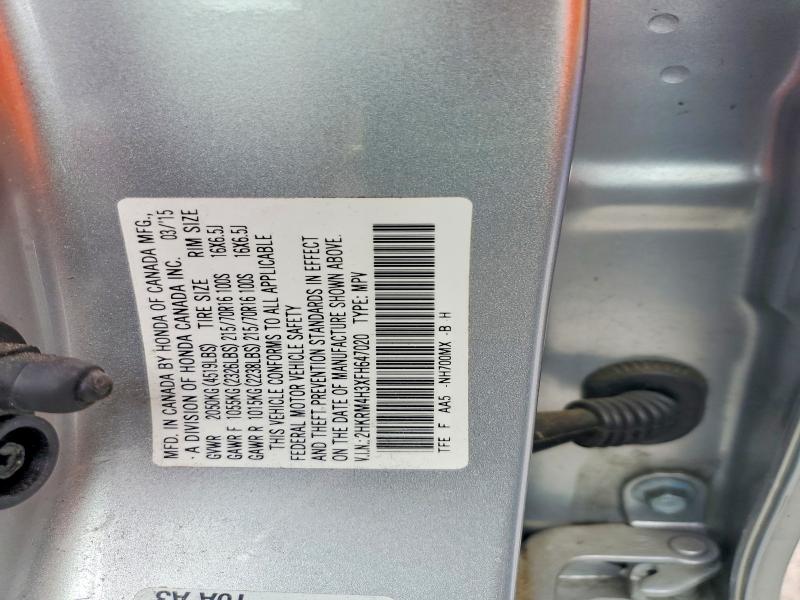 Продажа на аукционе авто 2015 Honda Cr-v, vin: 2HKRM4H3XFH647020, номер лота: 53785706