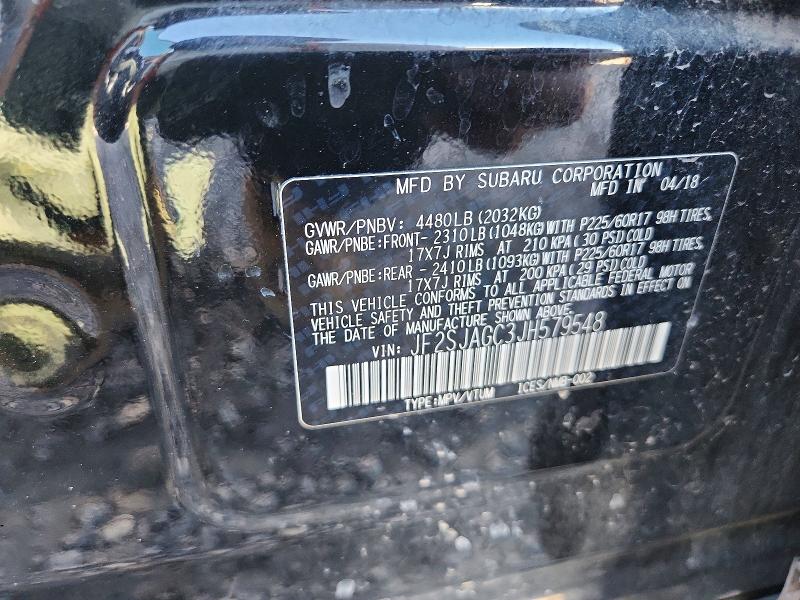 54559656 :رقم المزاد ، JF2SJAGC3JH579548 vin ، 2018 Subaru Forester مزاد بيع