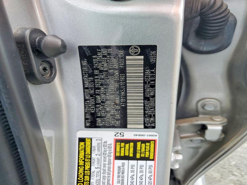 54825266 :رقم المزاد ، 4T1B11HK5JU101803 vin ، 2018 Toyota Camry مزاد بيع