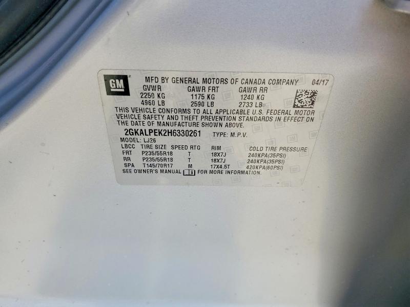 2017 Gmc Terrain მანქანა იყიდება აუქციონზე, vin: 2GKALPEK2H6330261, აუქციონის ნომერი: 53931676