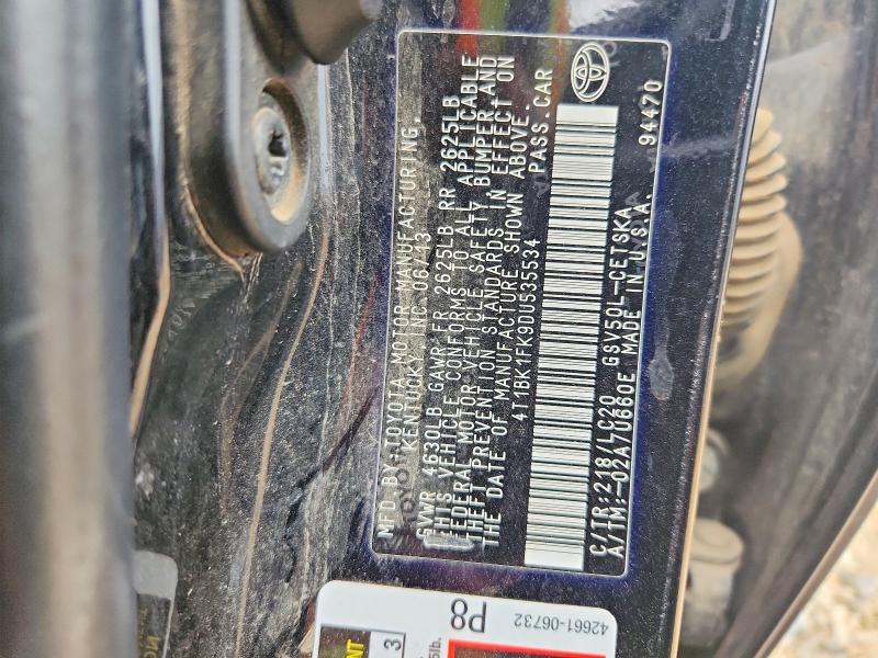 2013 Toyota Camry მანქანა იყიდება აუქციონზე, vin: 4T1BK1FK9DU535534, აუქციონის ნომერი: 54649796