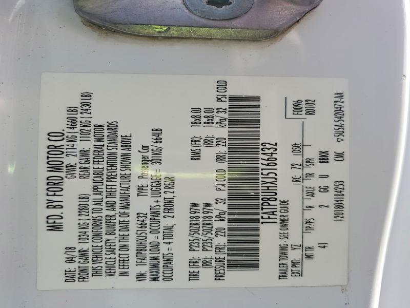 Aukcja sprzedaży 2018 Ford Mustang, vin: 1FATP8UHXJ5166432, numer aukcji: 52121306