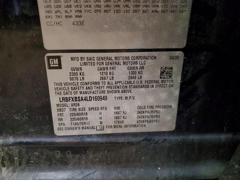Продаж на аукціоні авто 2020 Buick Envision, vin: LRBFXBSA4LD160949, номер лоту: 51431686