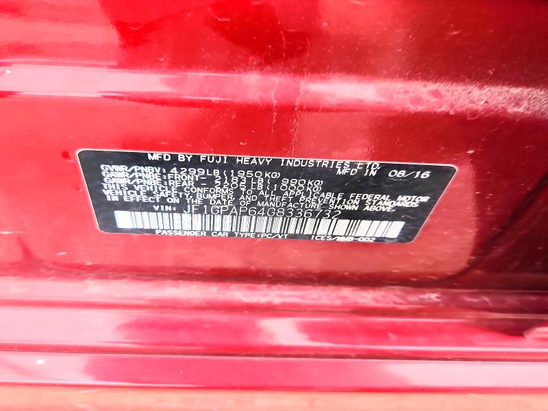 Продаж на аукціоні авто 2016 Subaru Impreza, vin: JF1GPAP64G8336732, номер лоту: 54472586