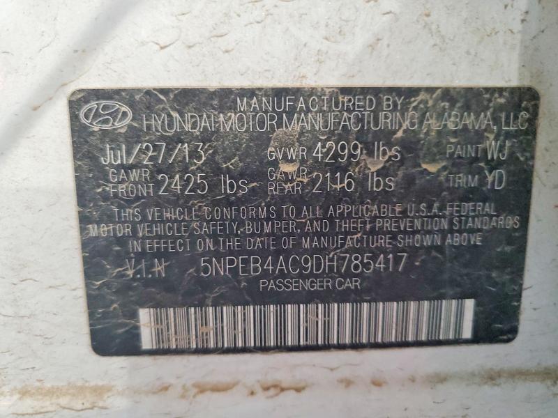 Продажа на аукционе авто 2013 Hyundai Sonata, vin: 5NPEB4AC9DH785417, номер лота: 53761276