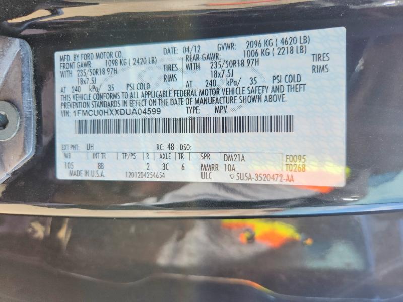 Продаж на аукціоні авто 2013 Ford Escape, vin: 1FMCU0HXXDUA04599, номер лоту: 55616136