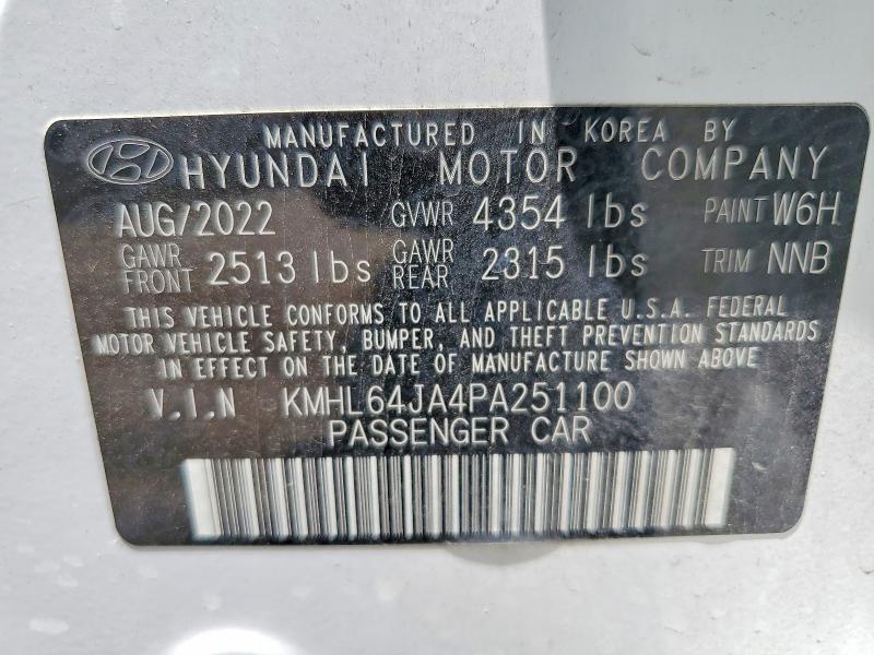 Продаж на аукціоні авто 2023 Hyundai Sonata, vin: KMHL64JA4PA251100, номер лоту: 54411636