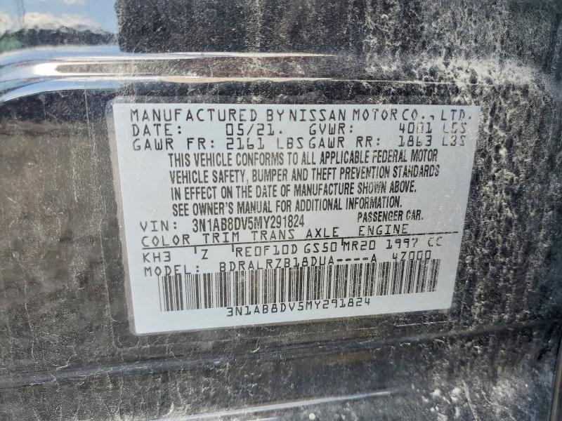 Продажа на аукционе авто 2021 Nissan Sentra, vin: 3N1AB8DV5MY291824, номер лота: 52015306