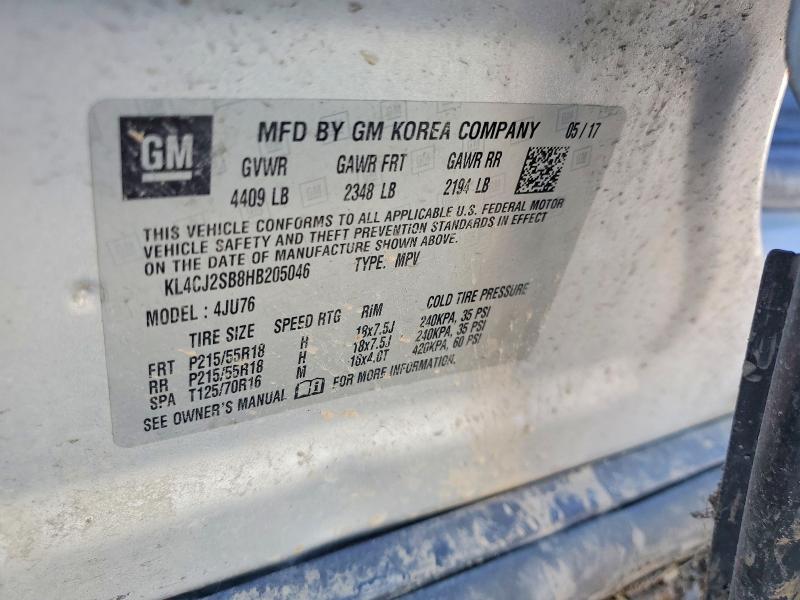 53301976 :رقم المزاد ، KL4CJ2SB8HB205046 vin ، 2017 Buick Encore مزاد بيع