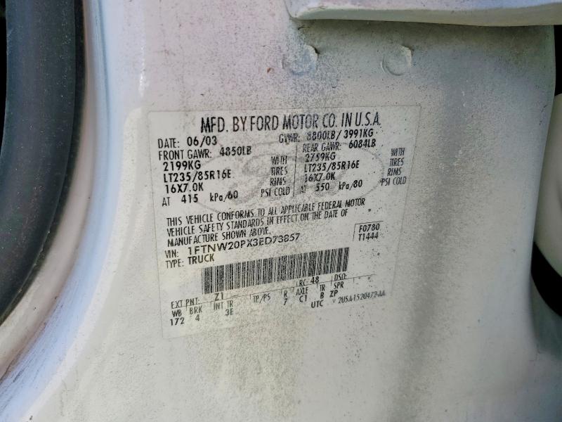 Продаж на аукціоні авто 2003 Ford F250, vin: 1FTNW20PX3ED73857, номер лоту: 54625726