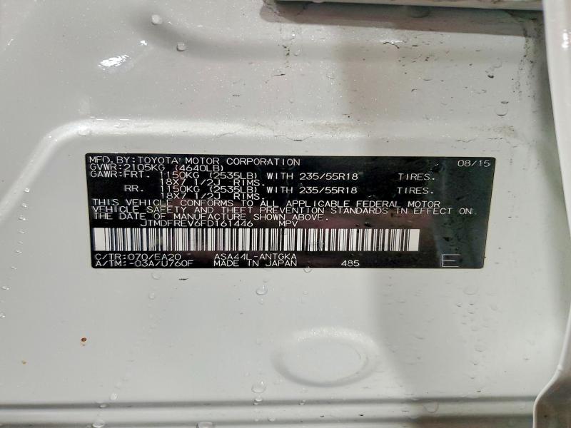 Aukcja sprzedaży 2015 Toyota Rav4, vin: JTMDFREV6FD161446, numer aukcji: 53918976