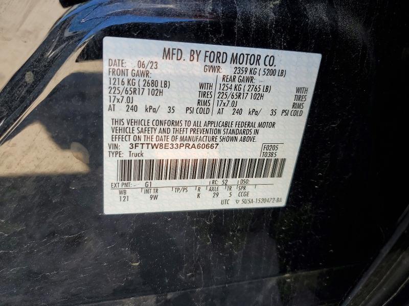 Продажа на аукционе авто 2023 Ford Maverick, vin: 3FTTW8E33PRA60667, номер лота: 53301456