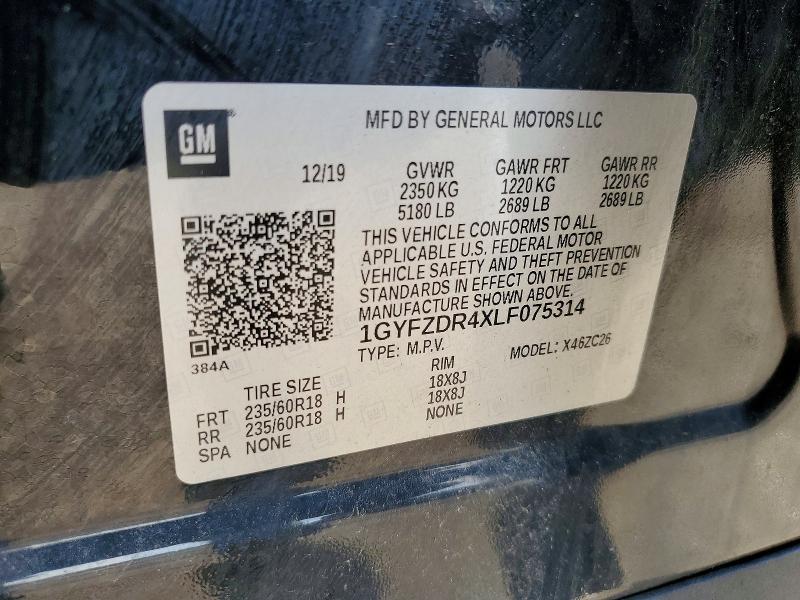 2020 Cadillac Xt4 მანქანა იყიდება აუქციონზე, vin: 1GYFZDR4XLF075314, აუქციონის ნომერი: 54164496