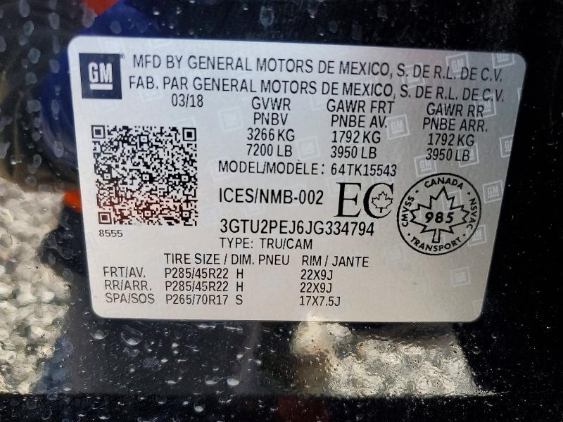 Продажа на аукционе авто 2018 Gmc Sierra, vin: 3GTU2PEJ6JG334794, номер лота: 52848306