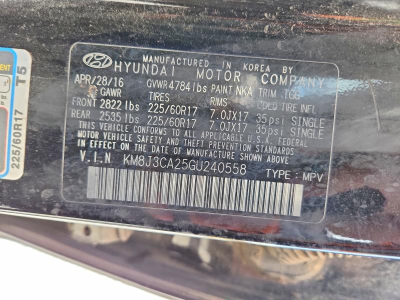 Aukcja sprzedaży 2016 Hyundai Tucson, vin: KM8J3CA25GU240558, numer aukcji: 53694176