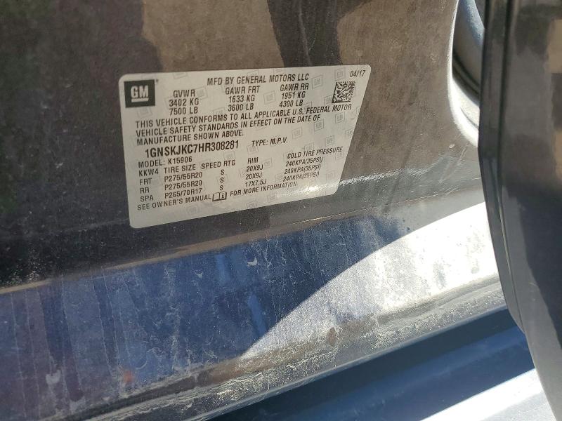 Продажа на аукционе авто 2017 Chevrolet Suburban, vin: 1GNSKJKC7HR308281, номер лота: 53726606