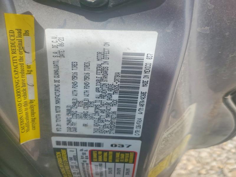 53737616 :رقم المزاد ، 3TYRX5GN5MT027106 vin ، 2021 Toyota Tacoma مزاد بيع