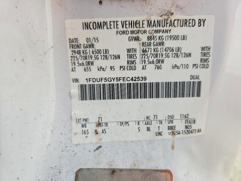 2015 Ford F550 მანქანა იყიდება აუქციონზე, vin: 1FDUF5GY5FEC42539, აუქციონის ნომერი: 55187936