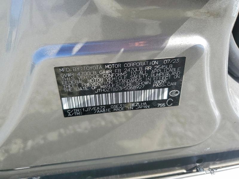 52398206 :رقم المزاد ، JTHGZ1B23P5068927 vin ، 2023 Lexus Is 350 مزاد بيع