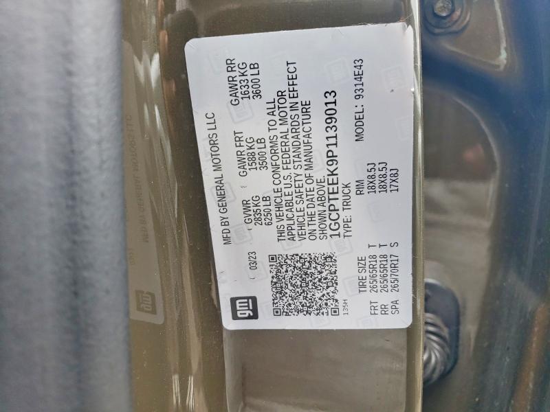 2023 Chevrolet Colorado მანქანა იყიდება აუქციონზე, vin: 1GCPTEEK9P1139013, აუქციონის ნომერი: 53716046