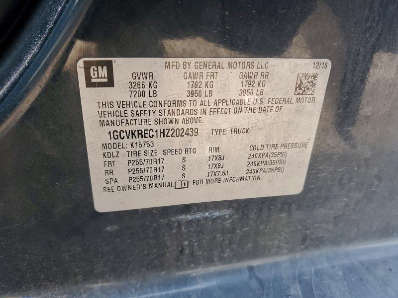 Продажа на аукционе авто 2017 Chevrolet Silverado, vin: 1GCVKREC1HZ202439, номер лота: 52484306