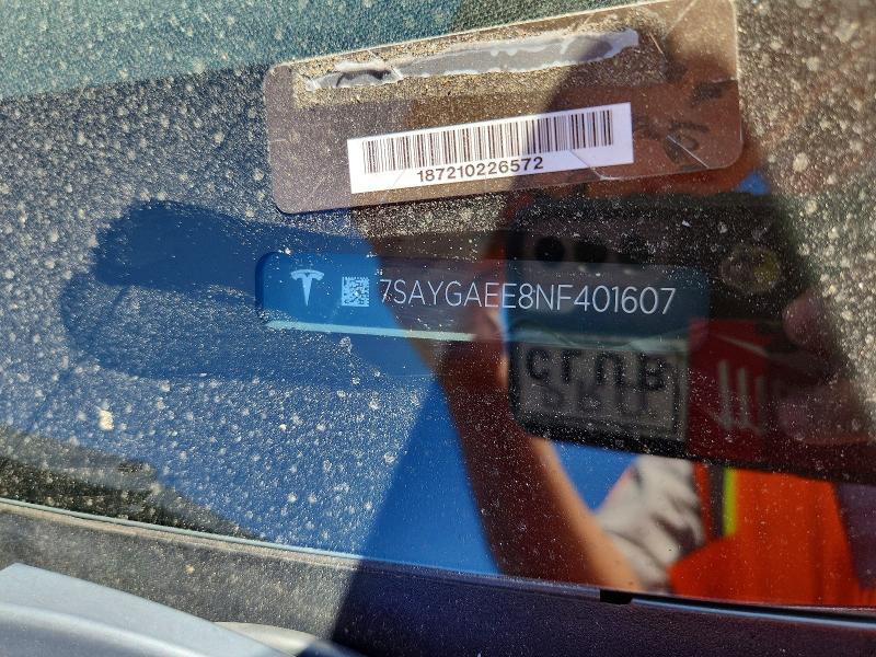 Aukcja sprzedaży 2022 Tesla Model Y, vin: 7SAYGAEE8NF401607, numer aukcji: 54723426