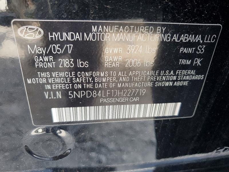 Aukcja sprzedaży 2018 Hyundai Elantra, vin: 5NPD84LF1JH227719, numer aukcji: 52355936