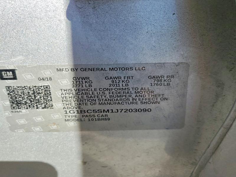 Aukcja sprzedaży 2018 Chevrolet Cruze, vin: 1G1BC5SM1J7203090, numer aukcji: 52470446